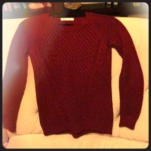 Knitted maroon Christmas time Sweater